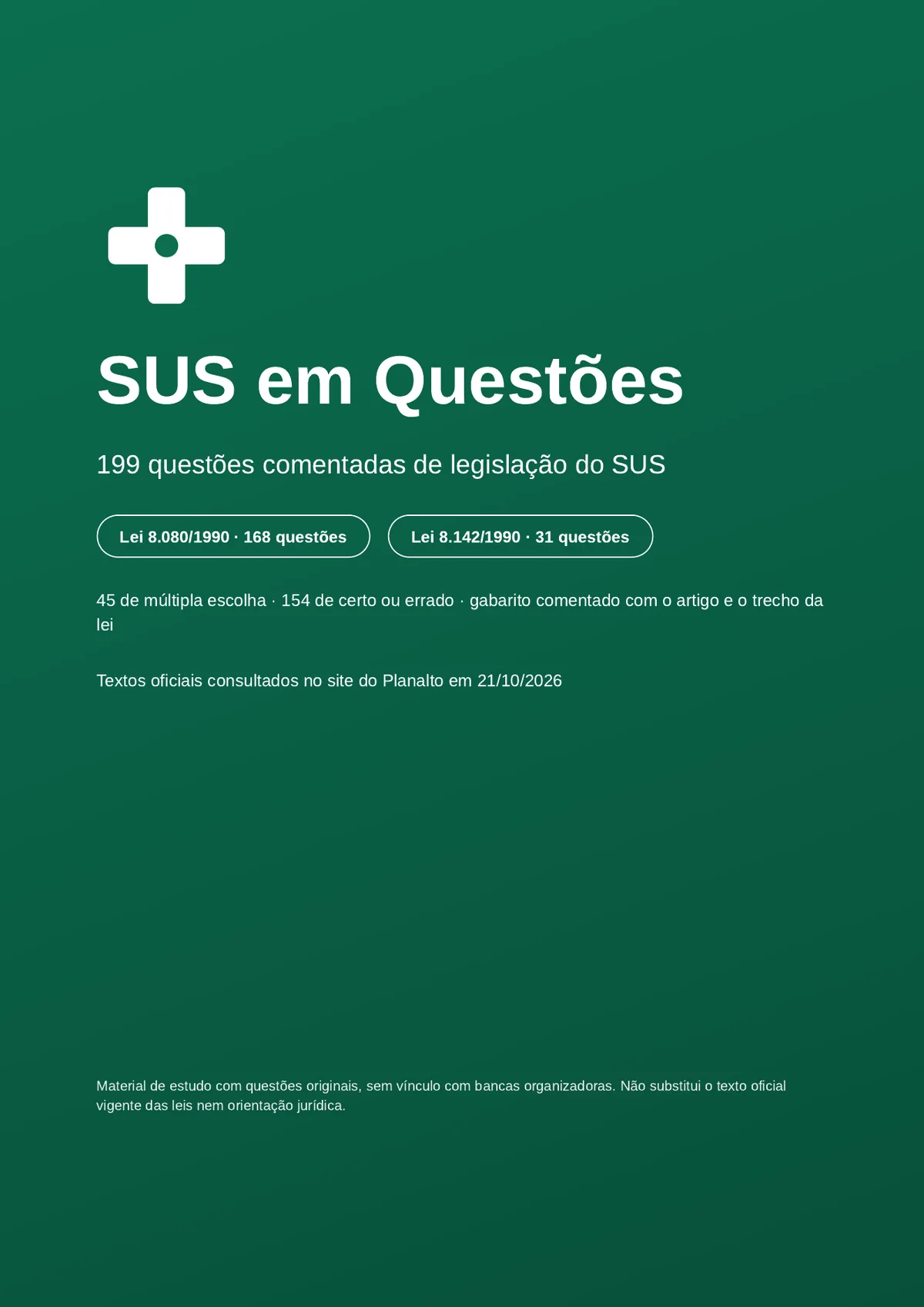 Página real do PDF SUS em Questões: capa